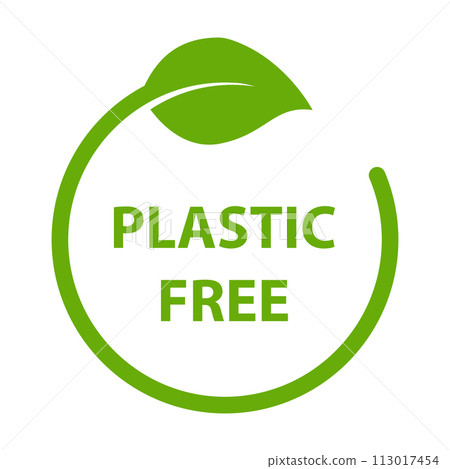 plastic free icon vector BPA free warranty packaging sign for graphic design, logo, website, social media, mobile app, UI illustration 113017454
