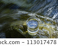 Natural water poured into a glass 113017478