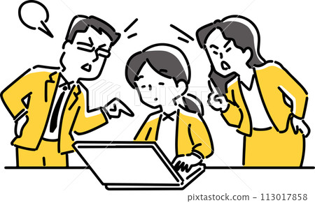 A female employee who works while being warned 113017858