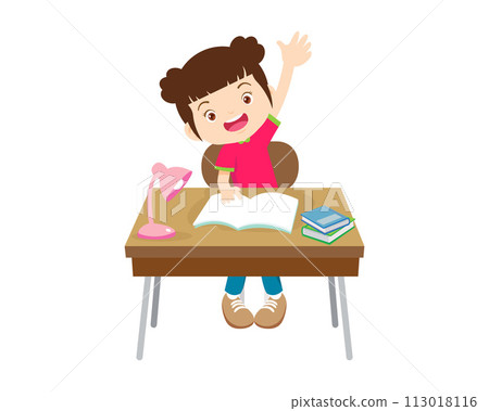 student sitting on desk working for homework student sitting on desk working for homework 113018116