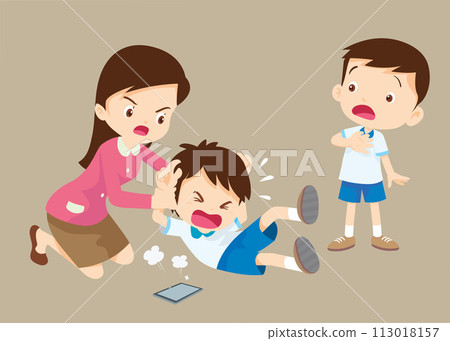 parent angry to kid addicted phone 113018157