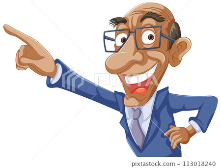 Enthusiastic Businessman Pointing Forward Enthusiastic Businessman Pointing Forward 113018240