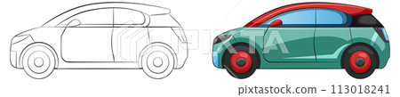 From Sketch to Colorful Car Illustration From Sketch to Colorful Car Illustration 113018241