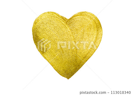 golden hand drawn heart. Gold brush stroke design element. Golden background for greeting, gift, wedding, birthday card. golden hand drawn heart. Gold brush stroke design element. Golden background for greeting, gift, wedding, birthday card. 113018340