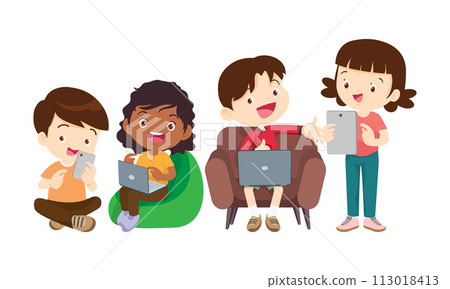 kids on online learning education courses 113018413