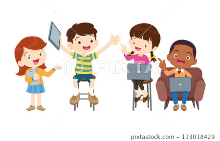 kids on online learning education courses 113018429