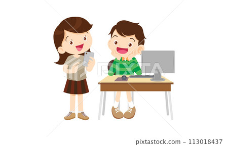 kids on online learning education courses 113018437