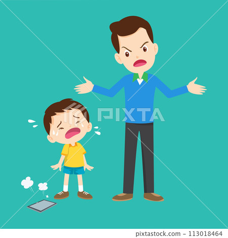 parent angry to kid addicted phone 113018464