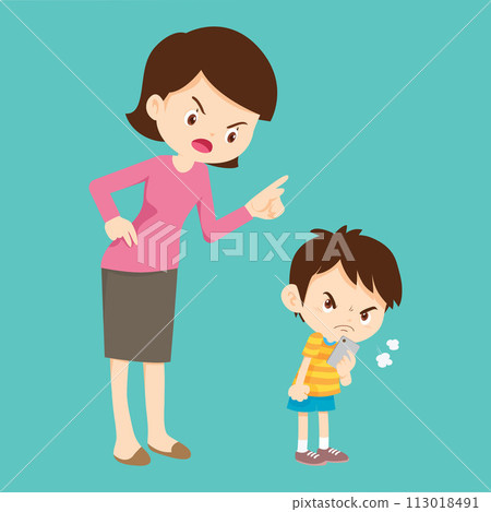 parent angry to kid addicted phone 113018491