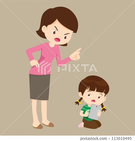 parent angry to kid addicted phone 113018495