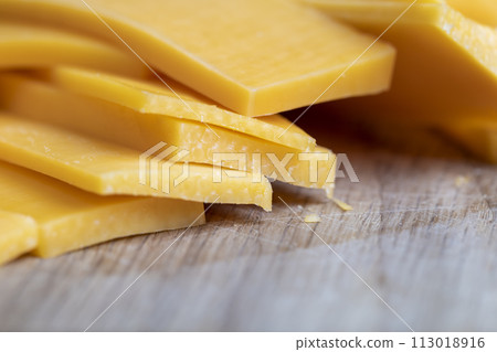 hard cheese made from milk on the table hard cheese made from milk on the table 113018916