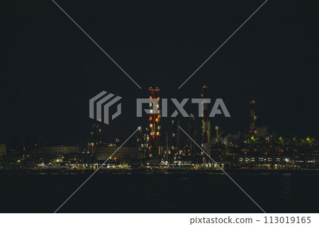 晚上工廠夜景 113019165