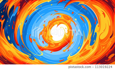 Hand drawn cartoon beautiful abstract artistic burning flame spiral illustration background Hand drawn cartoon beautiful abstract artistic burning flame spiral illustration background 113019224