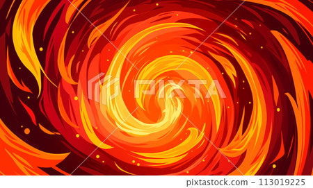 手绘卡通唯美的抽象艺术感燃烧火焰螺旋插画背景 113019225