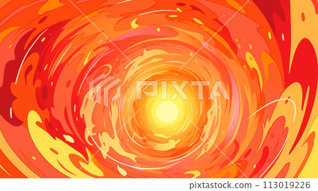 手绘卡通唯美的抽象艺术感燃烧火焰螺旋插画背景 113019226