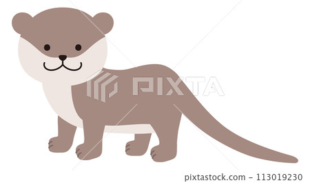 可愛水獺的向量圖。圖示、動物 可愛水獺的向量圖。圖示、動物 113019230