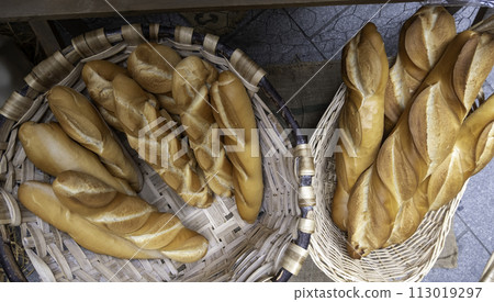 Detail of craftsmanship and old traditional bakery, quality and healthy bread. Detail of craftsmanship and old traditional bakery, quality and healthy bread. 113019297