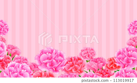 Carnation frame background striped Mother's Day 16:9 113019917