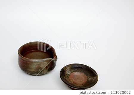 Sake cup, single mouth and sake cup, white background 113020002