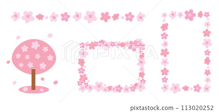 Cute cherry blossom frame material 113020252
