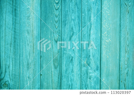 Wooden turquoise texture of boards closeup. 113020397