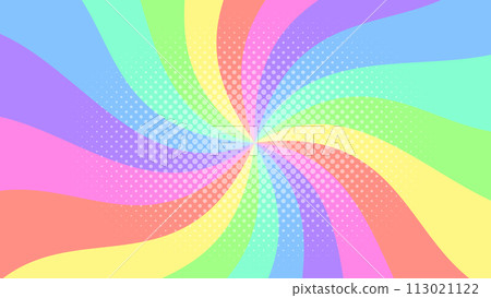 Retro radial, swirl, twirl, curve sunburst background_colorful rainbow 113021122