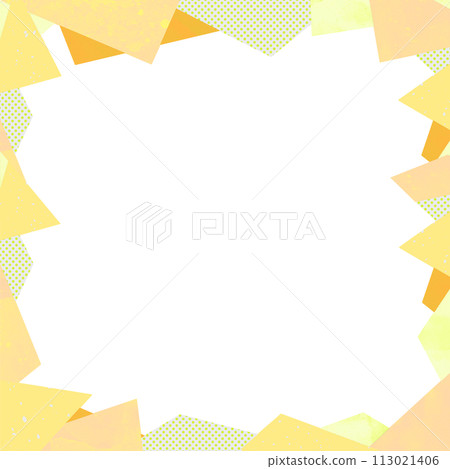 背景材質三角框圓點水彩手繪黃色 113021406
