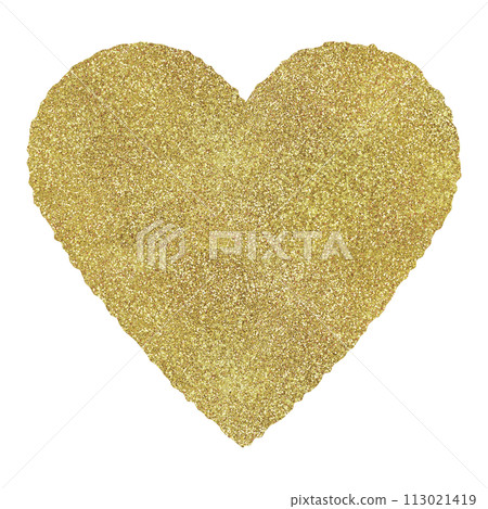 Background material hand-drawn heart gold Background material hand-drawn heart gold 113021419