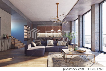 modern living interior 113021760