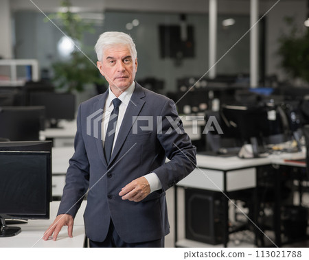 Confident mature business man in office.  113021788
