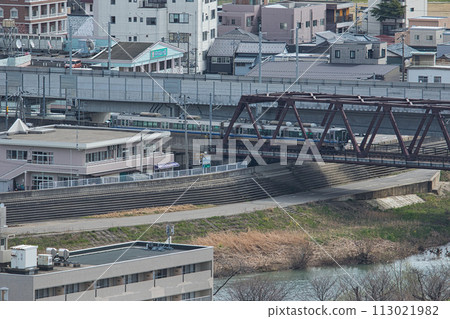 Hokuriku Shinkansen seen from Mt. Asuwa Hokuriku Shinkansen seen from Mt. Asuwa 113021982