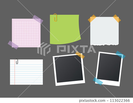 set of paper sticky note vector illustration set of paper sticky note vector illustration 113022366