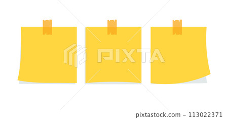 set of paper sticky note vector illustration set of paper sticky note vector illustration 113022371