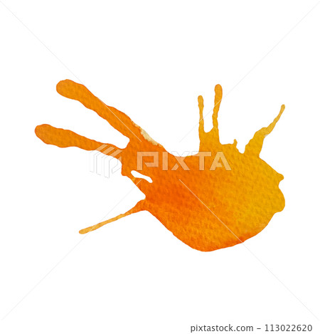 Orange watercolor splash isolated on white 113022620