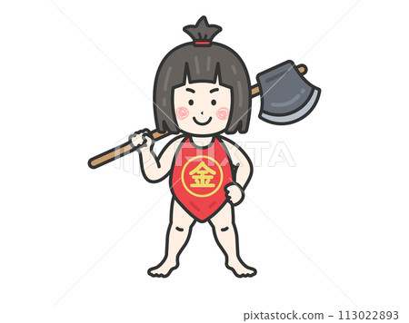 金太郎插圖（彩色線條描） 113022893