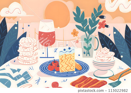 Passover festival celebration dinner happy holiday 113022982