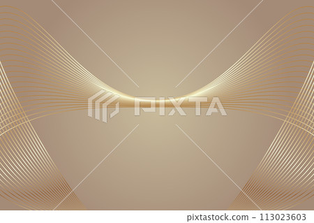 金色科技感彎曲線條抽象建築廣場矢量背景 113023603