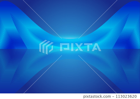 藍色科技感彎曲線條抽象建築廣場矢量背景 藍色科技感彎曲線條抽象建築廣場矢量背景 113023620