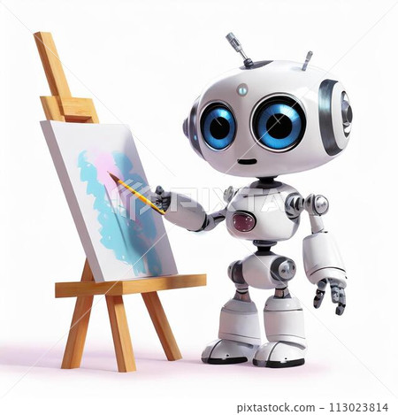 robot doing a artwork, art concept robot doing a artwork, art concept 113023814