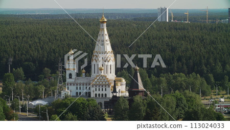 Minsk, Belarus. Aerial View On All Saints Church . Summer Cityscape . Memorial Church In Memory Of Victims. Winds And Shadows 113024033