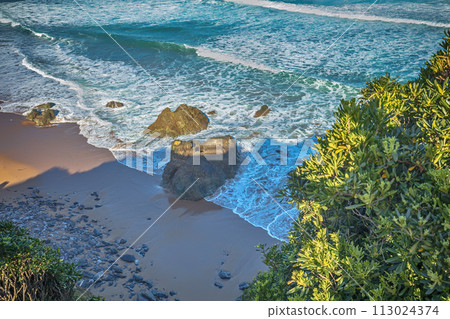 Seascape in summer, beautiful bay. Biscay Bay, Basque Country, Spain, Europe Seascape in summer, beautiful bay. Biscay Bay, Basque Country, Spain, Europe 113024374