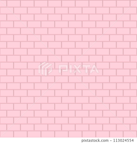 Pink brick wall background. Seamless repeating pattern. Vector illustration. 113024554