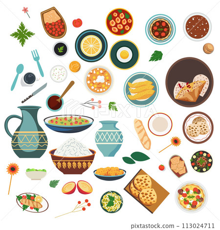 Illustration of Nowruz Food Elements 113024711