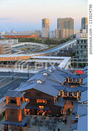 Toyosu New Market bathed in the sunset 113024796