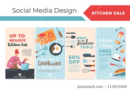 Social media story set for kitchen furniture sale 113025004