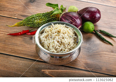 Indian cuisine - jeera rice basmati Indian cuisine - jeera rice basmati 113025062