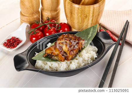 Grilled eel with steamed rice 113025091