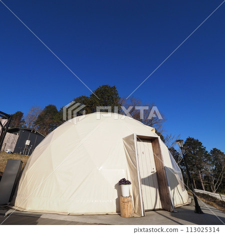Glamping dome-shaped tent 113025314