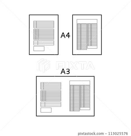 2 pages of A4 paper and 1 sheet of A3 paper (printed together) 113025576