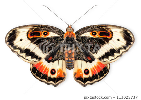 Beautiful Cramer Eighty-eight (Diaethria clymena) butterfly isolated on a white background with clipping path 113025737